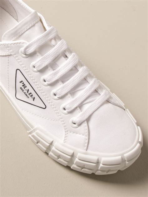 prada running sneakers on feet|prada canvas and leather sneaker.